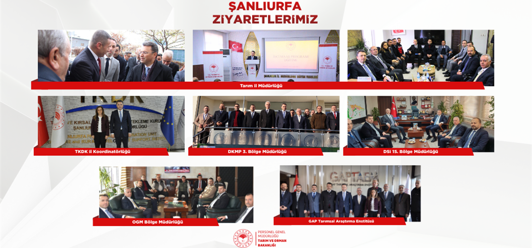 Personel Genel Müdürümüz Şanlıurfa İl Tarım ve Orman Müdürlüğü ile Bağlı ve İlgili Kuruluşları Ziyaret Etti