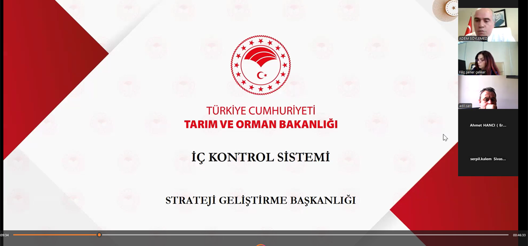 Strateji Geliştirme Başkanlığı tarafından İl Tarım ve Orman Müdürlüğü personelinin katılımı ile 27-28 Mayıs 2025 tarihlerinde İç Kontrol Sistemi Eğitimi yapıldı. 